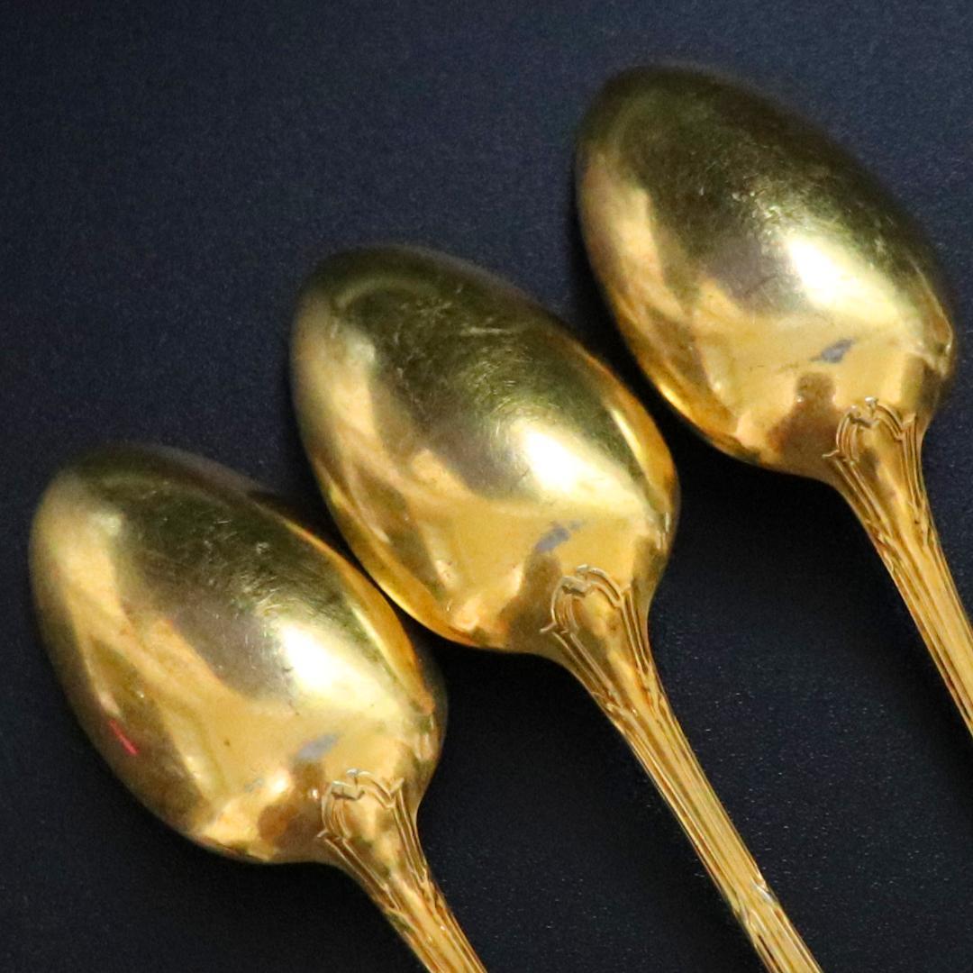 クリストフル 最上級 24金プレート 希少 リュバン リボン モカスプーン 3本