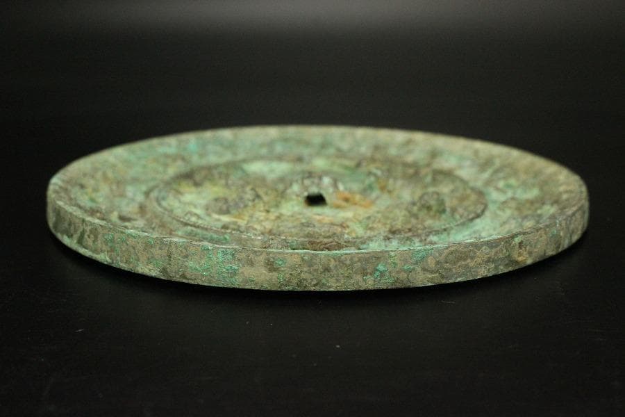 銅鏡 コレクター蔵品 φ16cm 古美術 古鏡(AZ997)