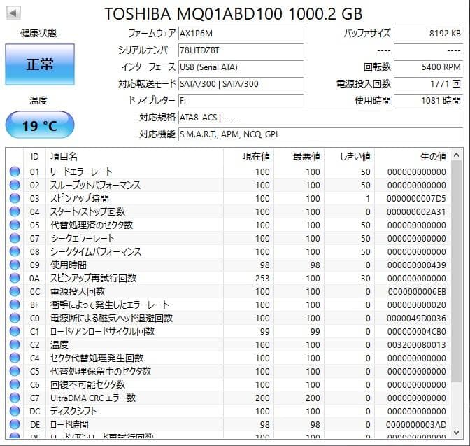 ✨4個セット✨HDD 1000GB✨大容量1TB✨2.5インチ✨02-02