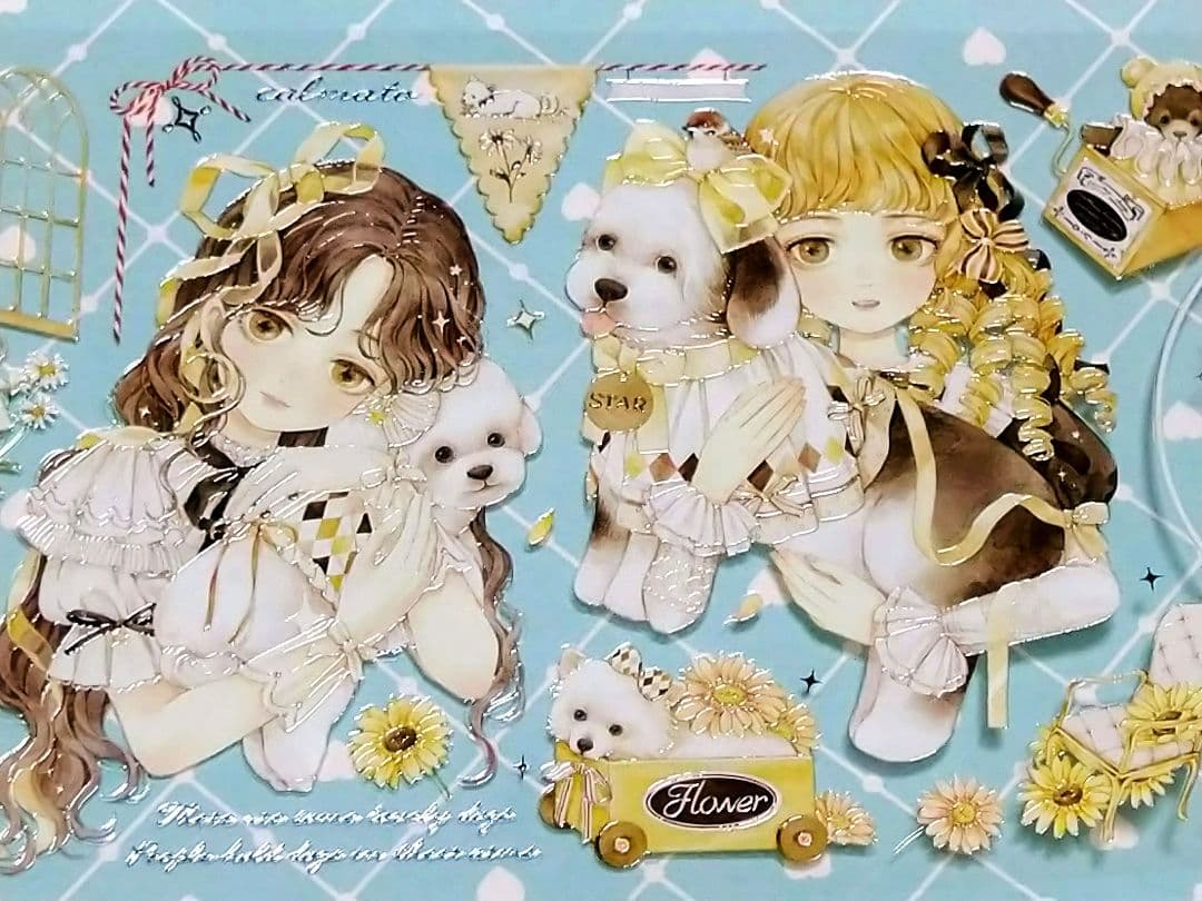 J880＃小狗乖乖(水晶)浸月岛切り売り海外人物マステ女の子