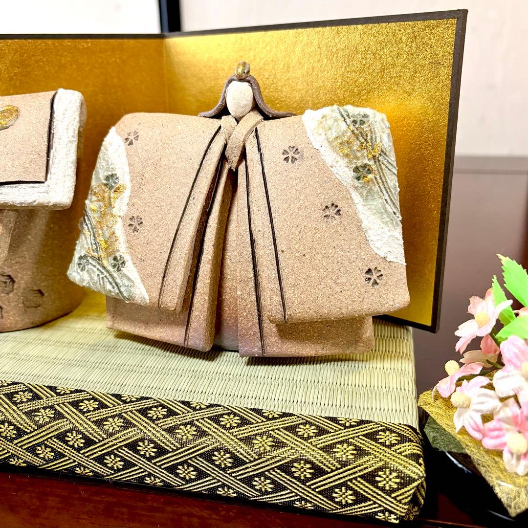 しがらき焼　明山　陶雛人形　雛人形　お雛様　節句　信楽焼　陶芸　人形　伝統工芸品
