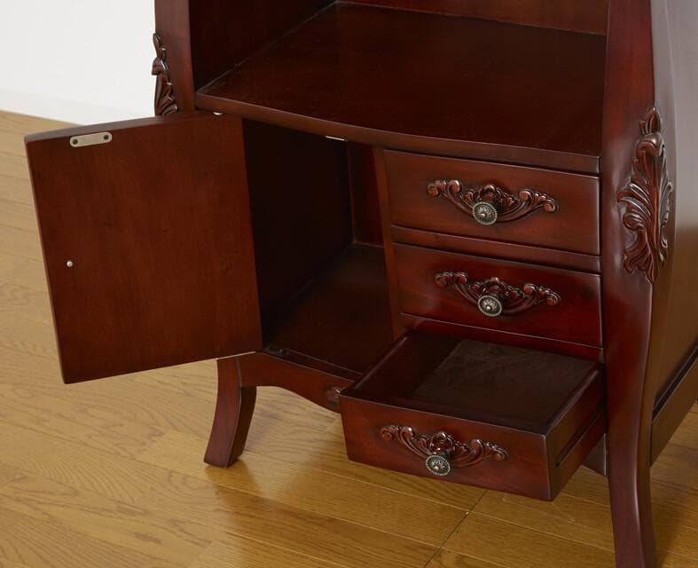 木製 電話台 ファックス台 引き出し収納 コモ ブラウン 家具 シンプル
