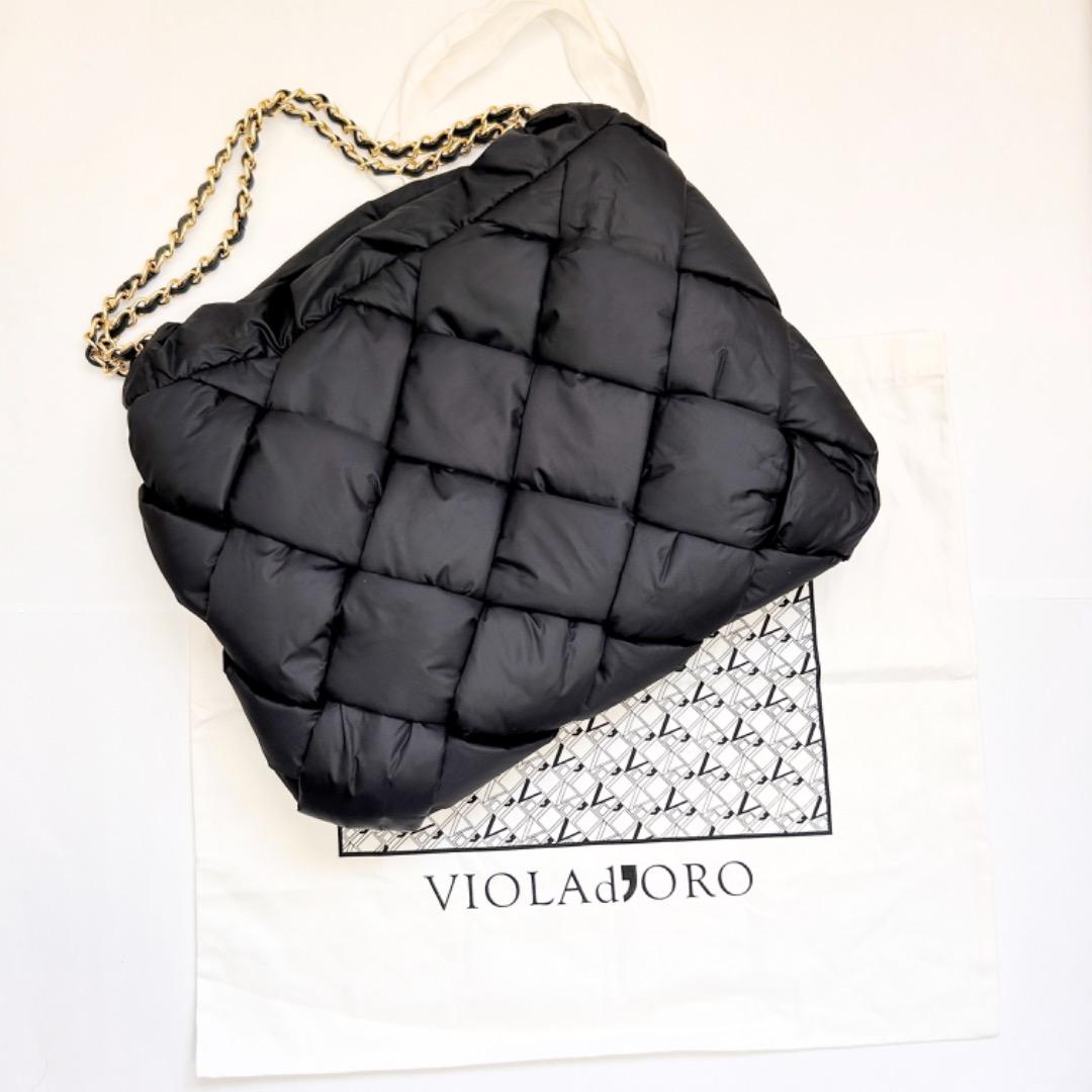 【美品 保存袋付】VIOLAd'ORO ナイロン チェーンハンドル V-8788