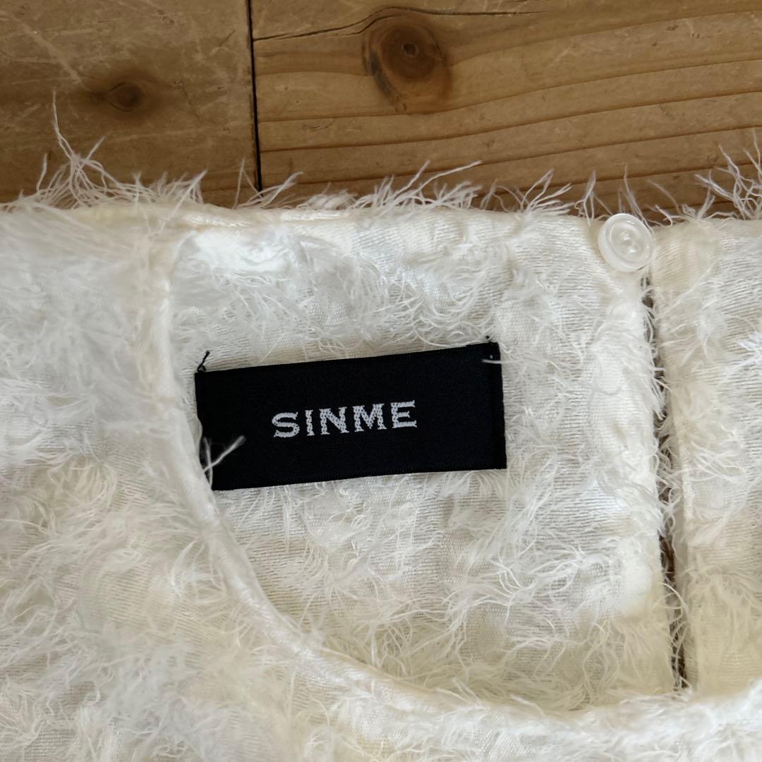 シンメ　SINME シャギーブラウス　白