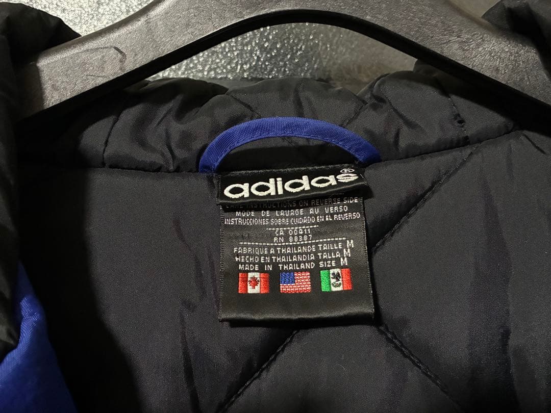 【希少】adidas 80sトレフォイル 中綿ジャケット　青　ブルー　Mサイズ