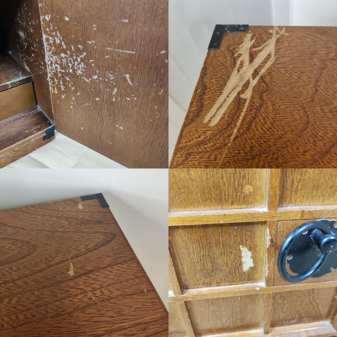 希少 鍵付き　箪笥 裁縫箱 木箱 からくり 隠し有り 古道具 和ダンス レトロ