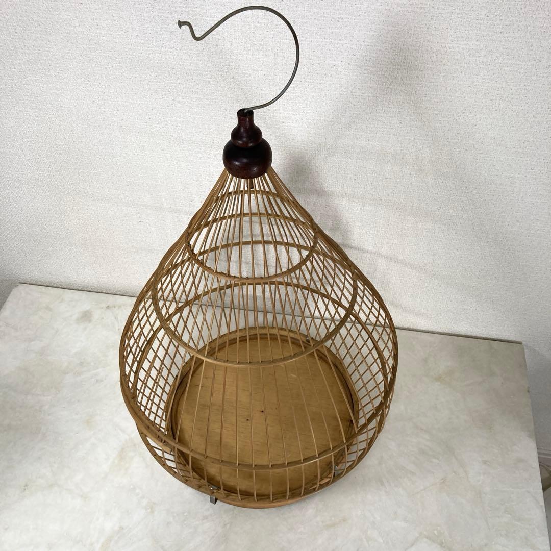 レトロアンティーク　雲雀籠　鳥かご　カゴ　バードゲージ　アジアン　和モダン