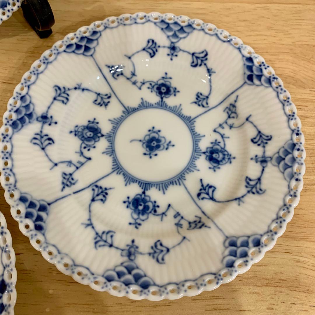 ロイヤルコペンハーゲン ブルーフルーテッド フルレース 6インチ プレート 4枚