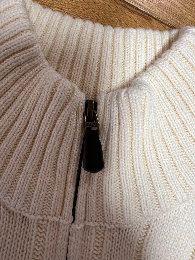 Polo Ralph Lauren ケーブルコットンニット クォータージップ L