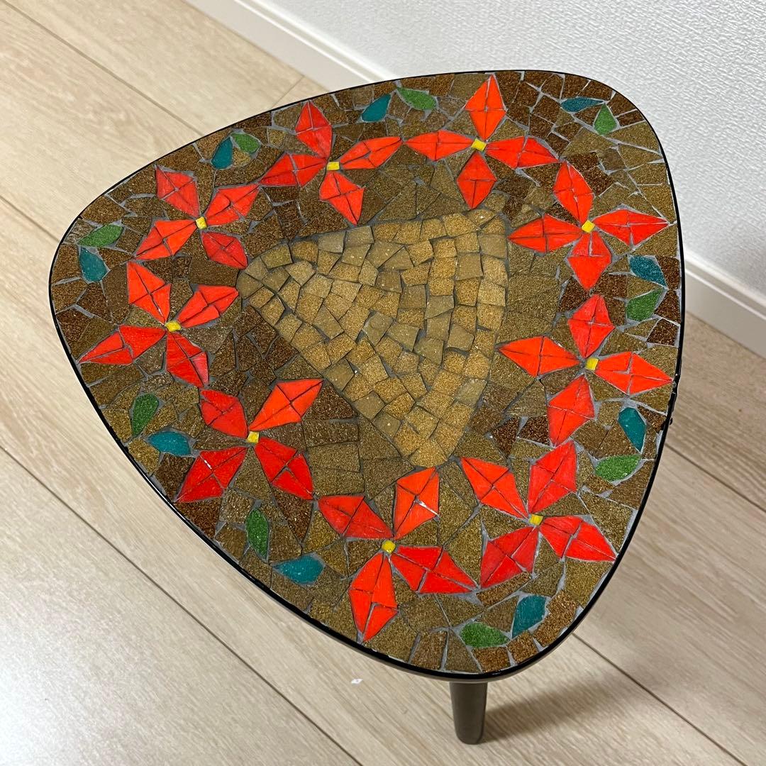 す16【ビンテージ】レトロデザインがかわいいタイルテーブル Japan