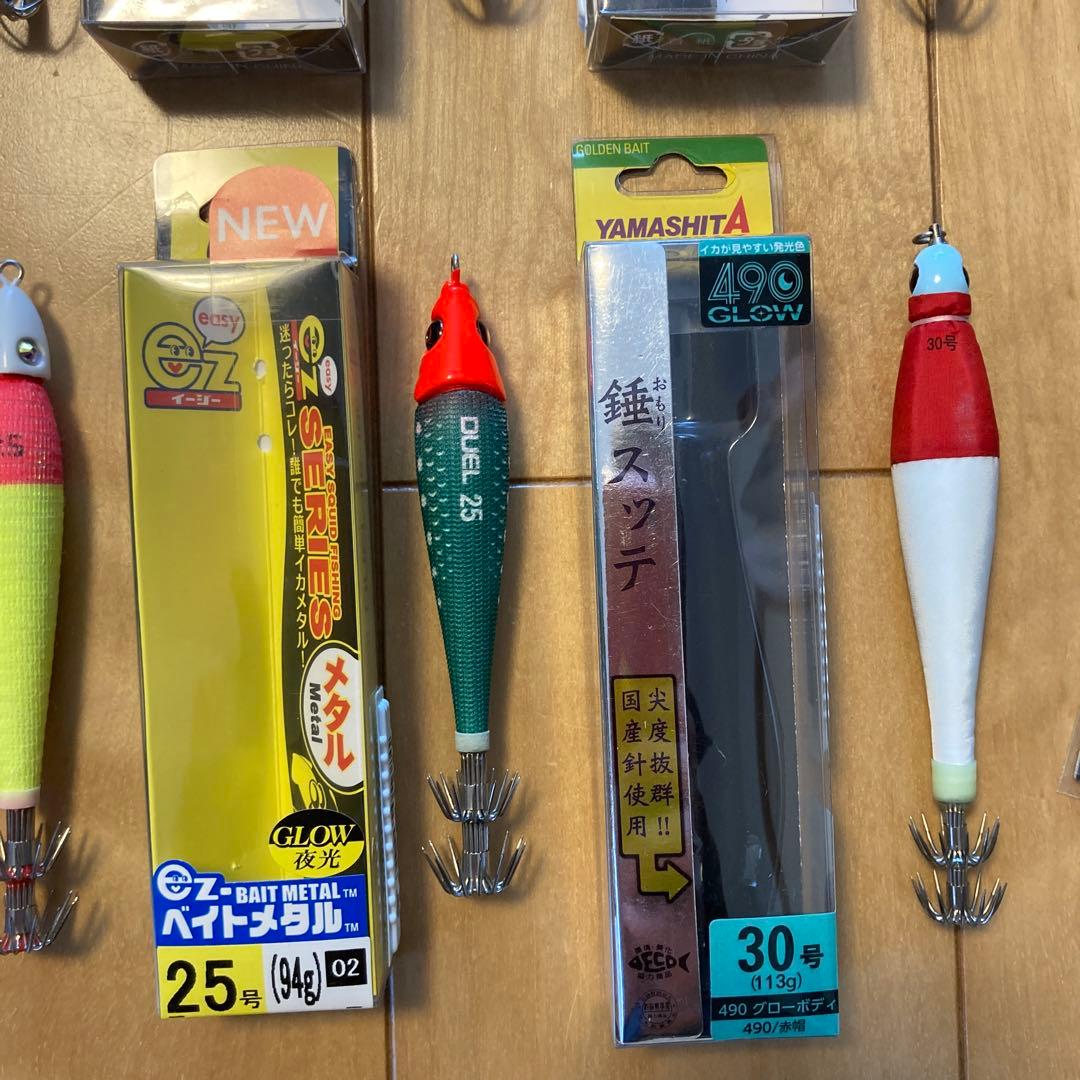 【新品】イカメタル 鉛スッテ 8本10〜30＋リーダー