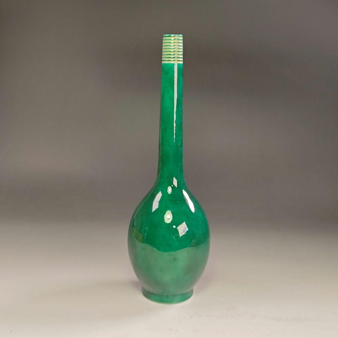 ウ241 花瓶『永楽善五郎造』『交趾鶴首　花入　共箱』茶道具　花器