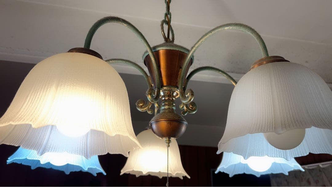 シャンデリア 5灯 フラワーシェイプ