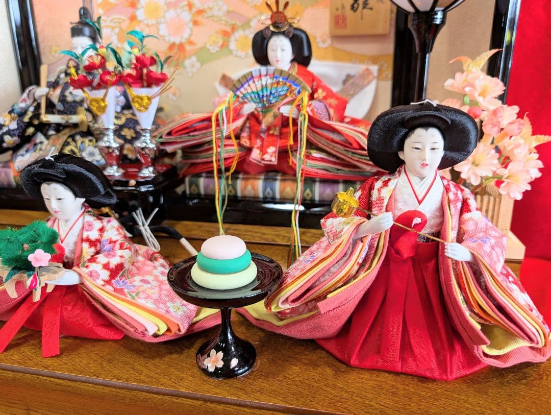 雛人形 壽雛 京甫作 ガラスケース 桜 親王飾り 雛飾り ひな祭り おひなさま