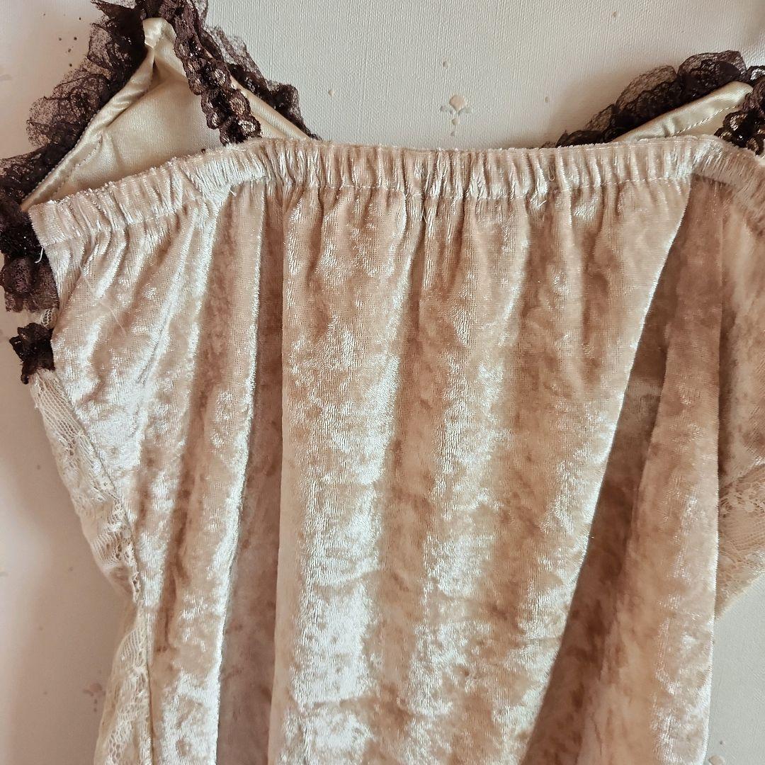 リズリサ　ベロアキャミ　レース　カップ付き　レア