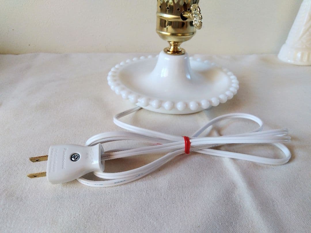 ヴィンテージ ホブネイル クリアガラス テーブルランプ レア