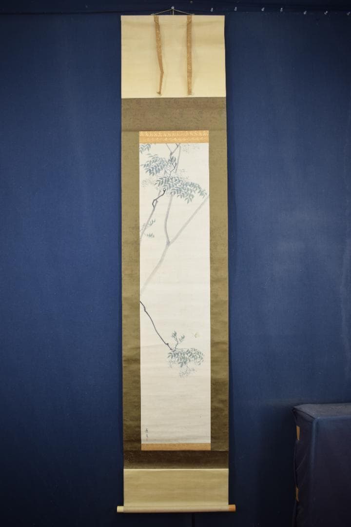 松村景文/蝶之図/花蝶図/掛軸/名家伝来/Z-517