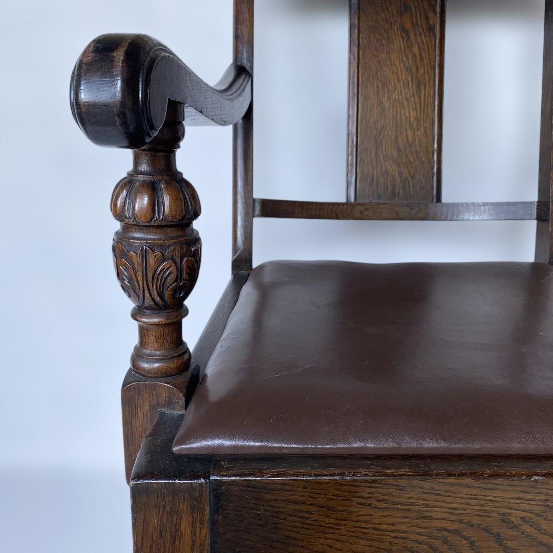 英国 アンティーク オーク アームチェア 椅子 チェア