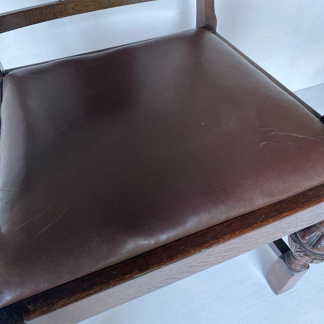 英国 アンティーク オーク アームチェア 椅子 チェア