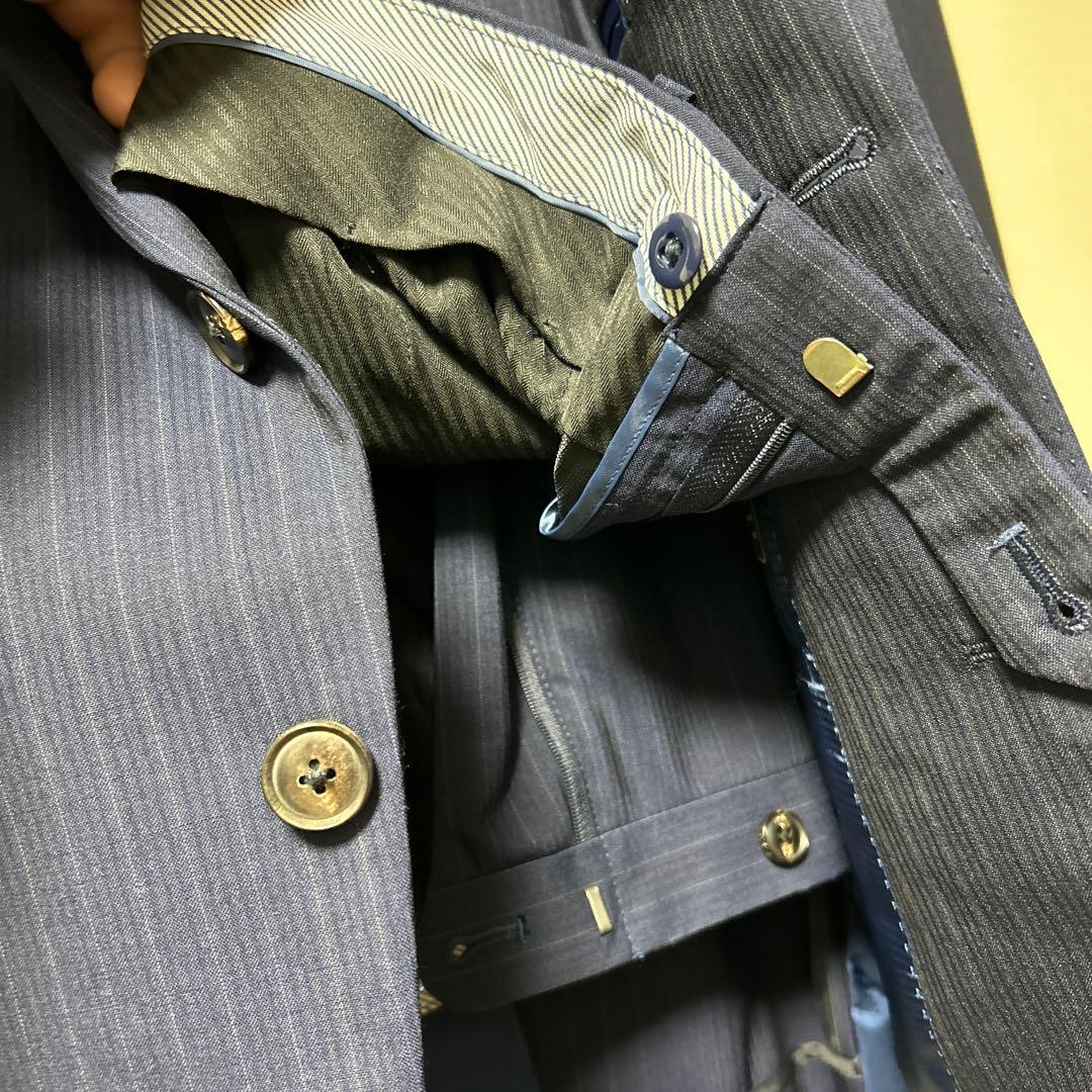 『新品未使用』ネイビー ストライプ スーツ