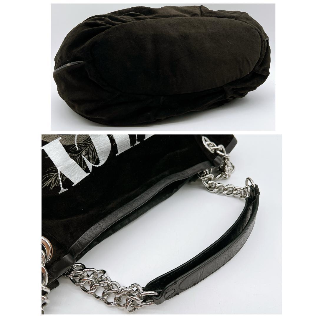 JUICY COUTURE ベロア チェーン トートバッグ 黒 Y2K e651