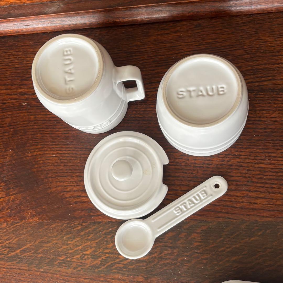 STAUB モーニングセット　マグ　ピッチャー　サンドイッチトレー　シュガー
