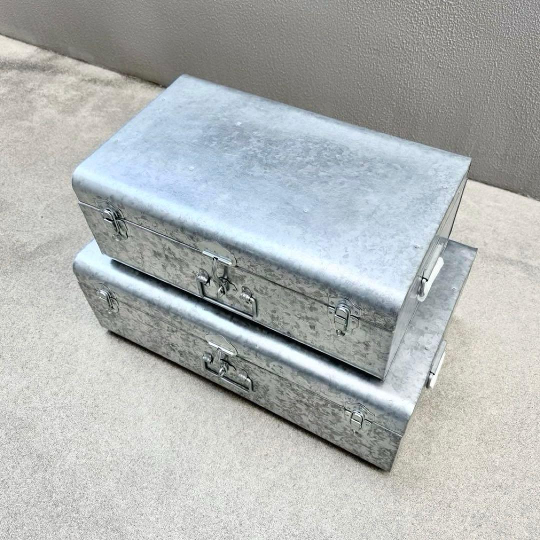 未使用✴︎ビンテージ シルバー トランク コンラン アルミケース 大 スチール