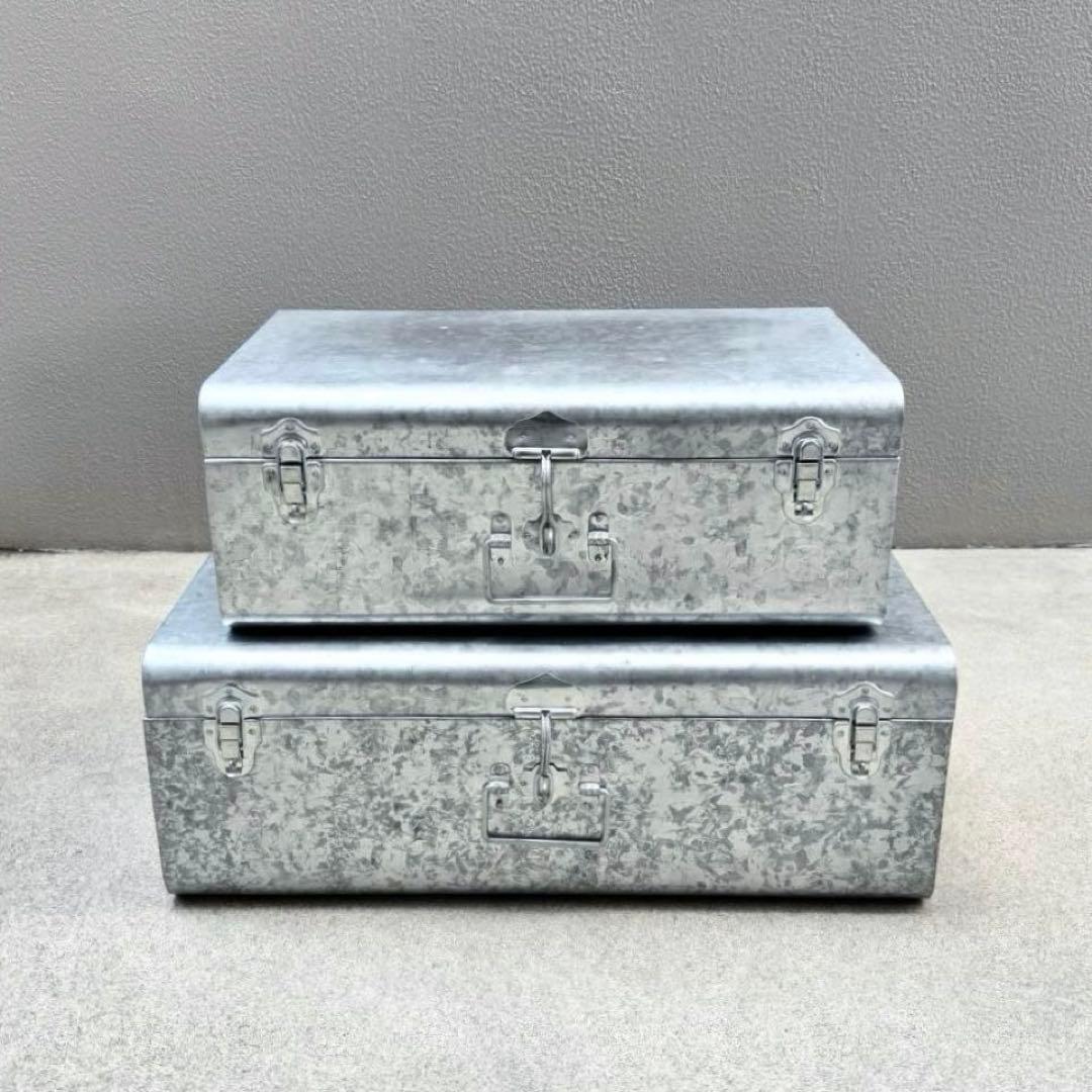 未使用✴︎ビンテージ シルバー トランク コンラン アルミケース 大 スチール