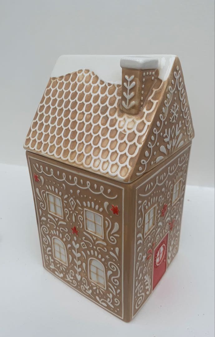 マークス&スペンサー クリスマス ジンジャーブレッドハウス クッキージャー 陶器
