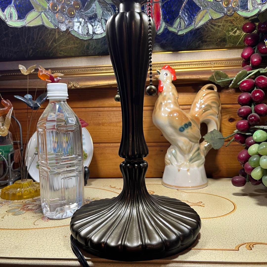 新品未使用　特大　ステンドランプ　ステンドガラス　ブドウ　葡萄　卓上ライト　開運