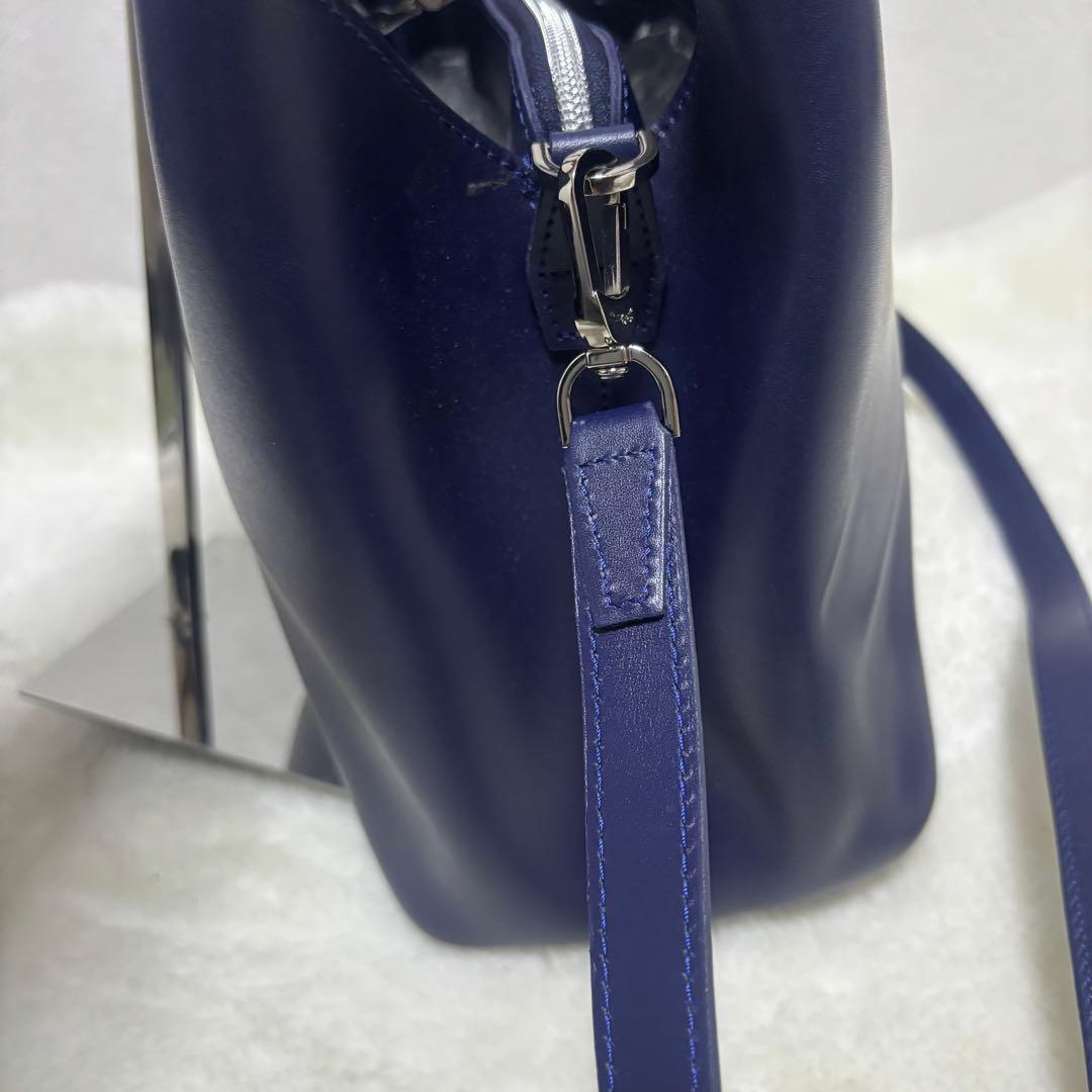 【極希少】ロンシャン オノレ2wayレザー ショルダーバッグ ハンド ネイビー