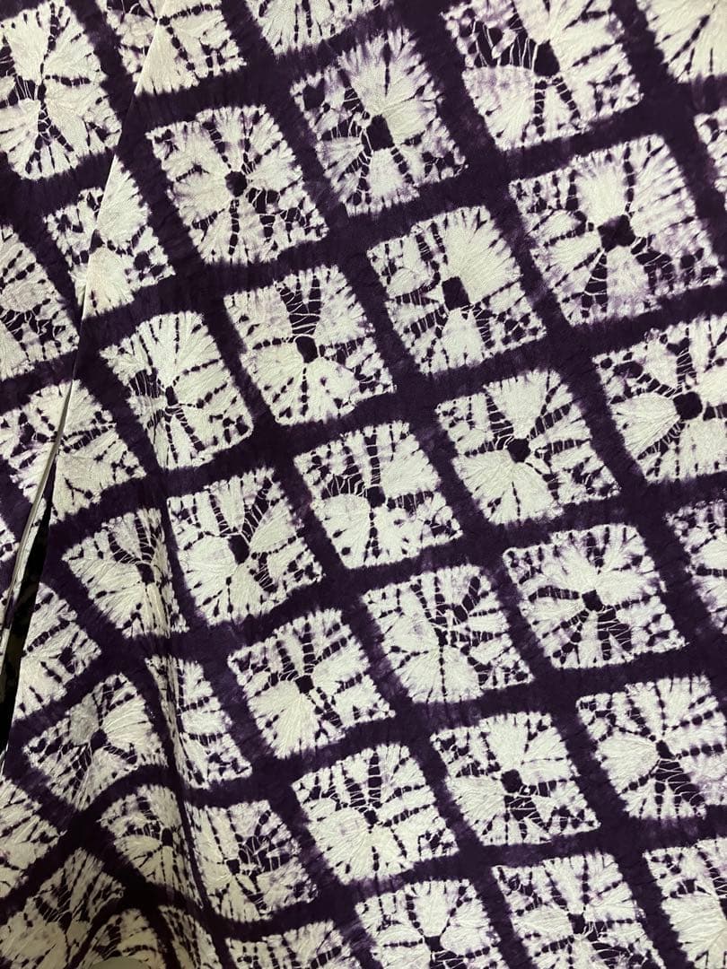 専用 裄丈68 身丈162紫根染 袷着物 証紙付き パールトーン加工