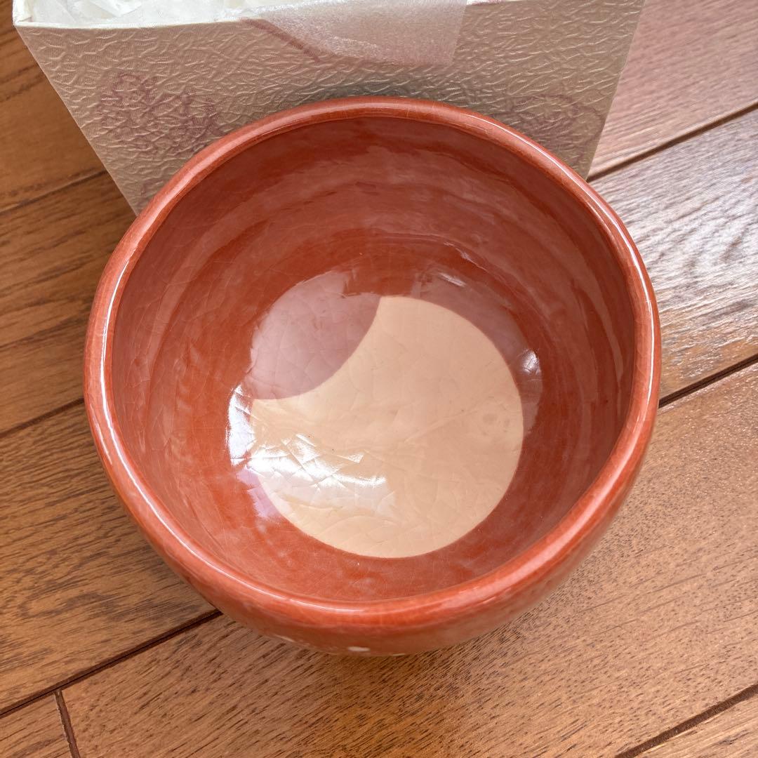 茶色の雪の結晶茶碗　桂窯　大野桂山