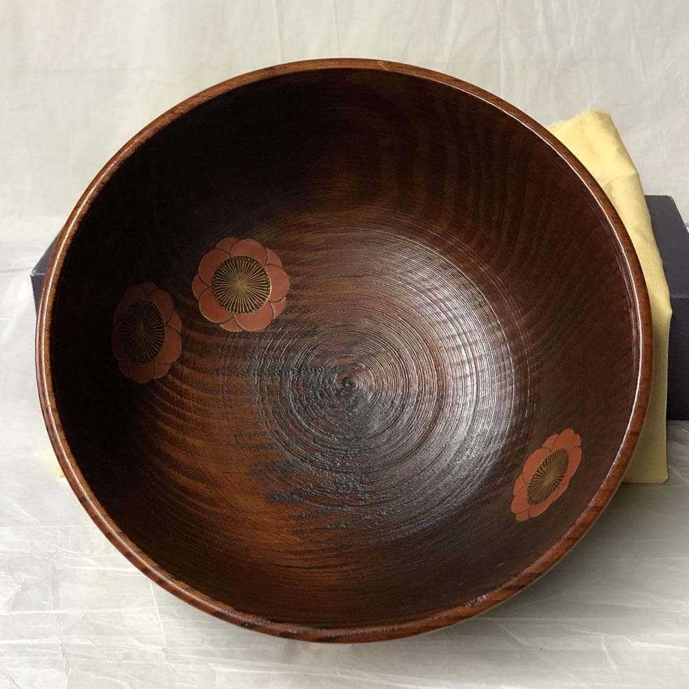 F1090 大野昭和斎 肥松 糸目 菓子器 共箱 梅文 淡々斎 書付 茶道具