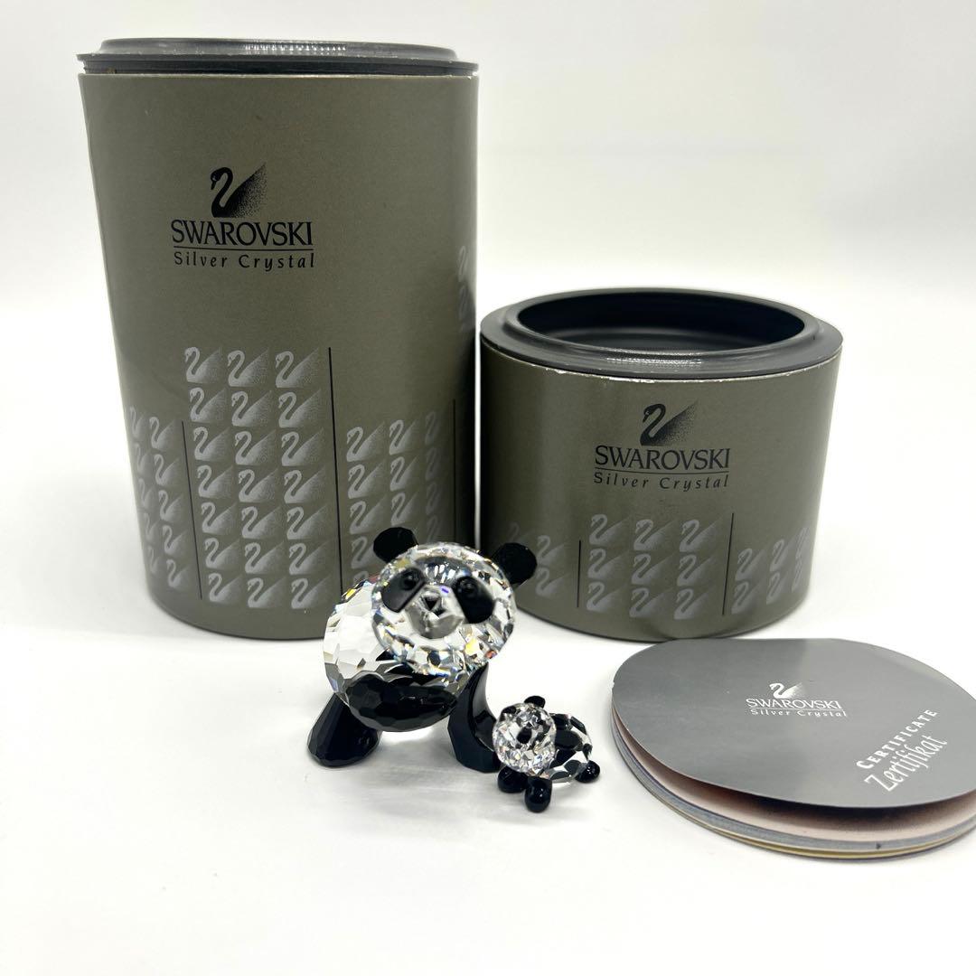 『（B）スワロフスキー　SWAROVSKI クリスタルアニマル／パンダ×2点』