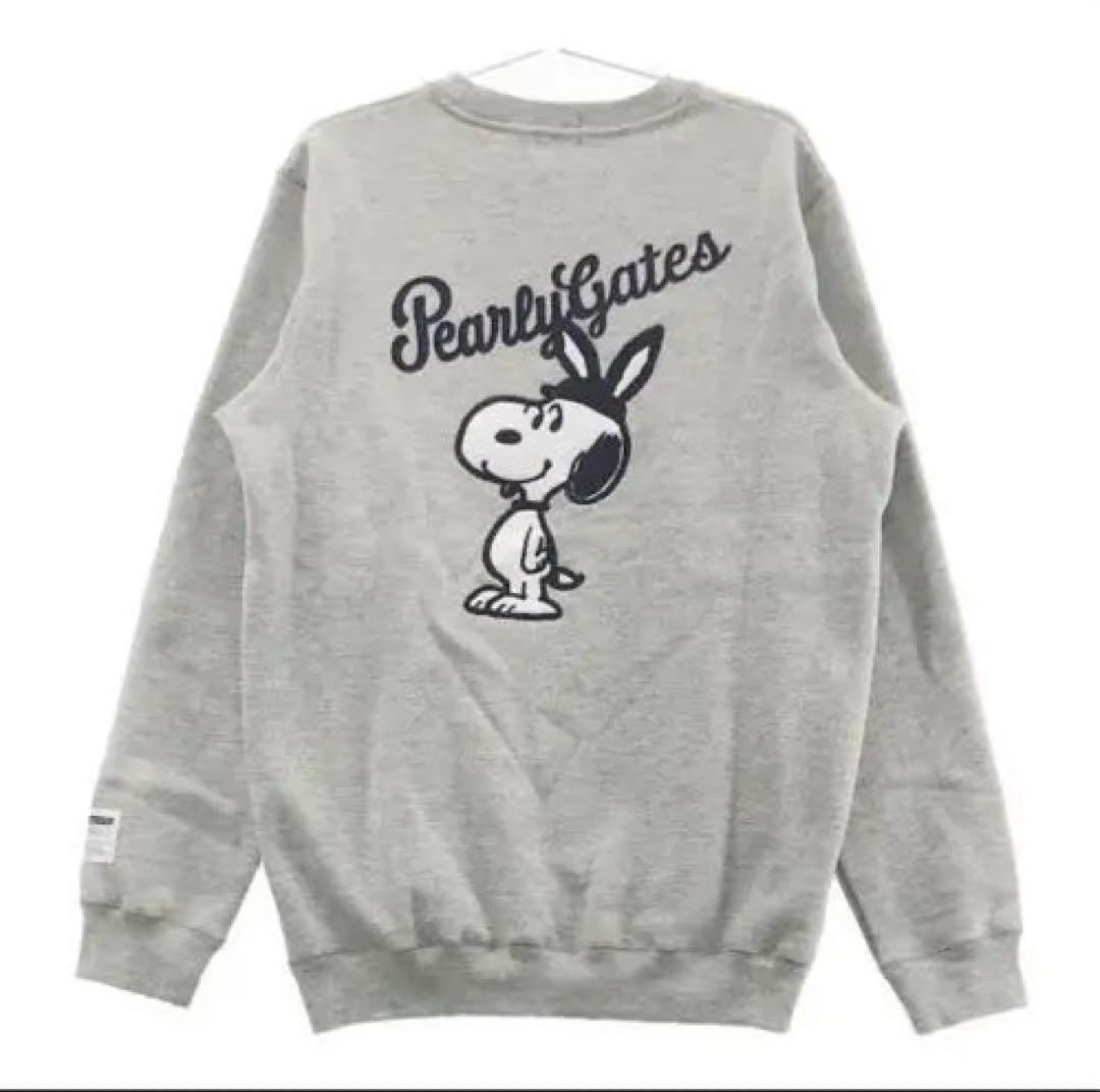 パーリーゲイツ x PEANUTS 裏起毛 スウェットトレーナーグレー系 6