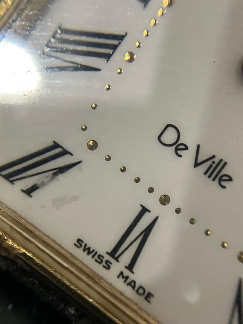 オメガ デヴィル スクエア 1450 クォーツ 稼動品　ベルト社外品