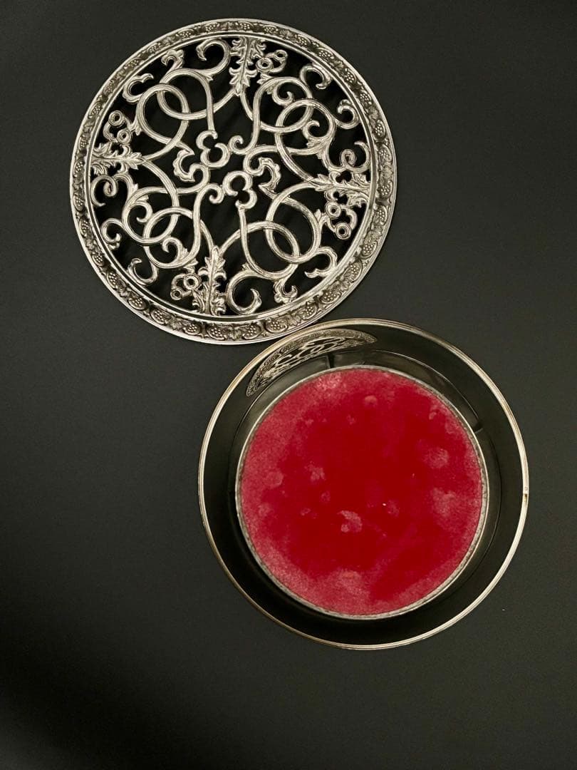 英国アンティーク　ローズボウル・フラワーボウル/ベース　シルバープレート　大