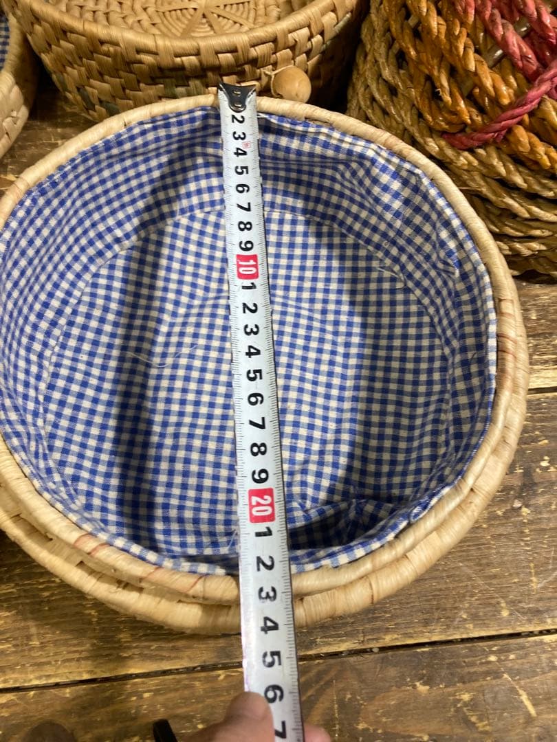 A 籠バスケット　ラタン　レトロ　ヴィンテージ　アンティーク調　靴　小物入れ