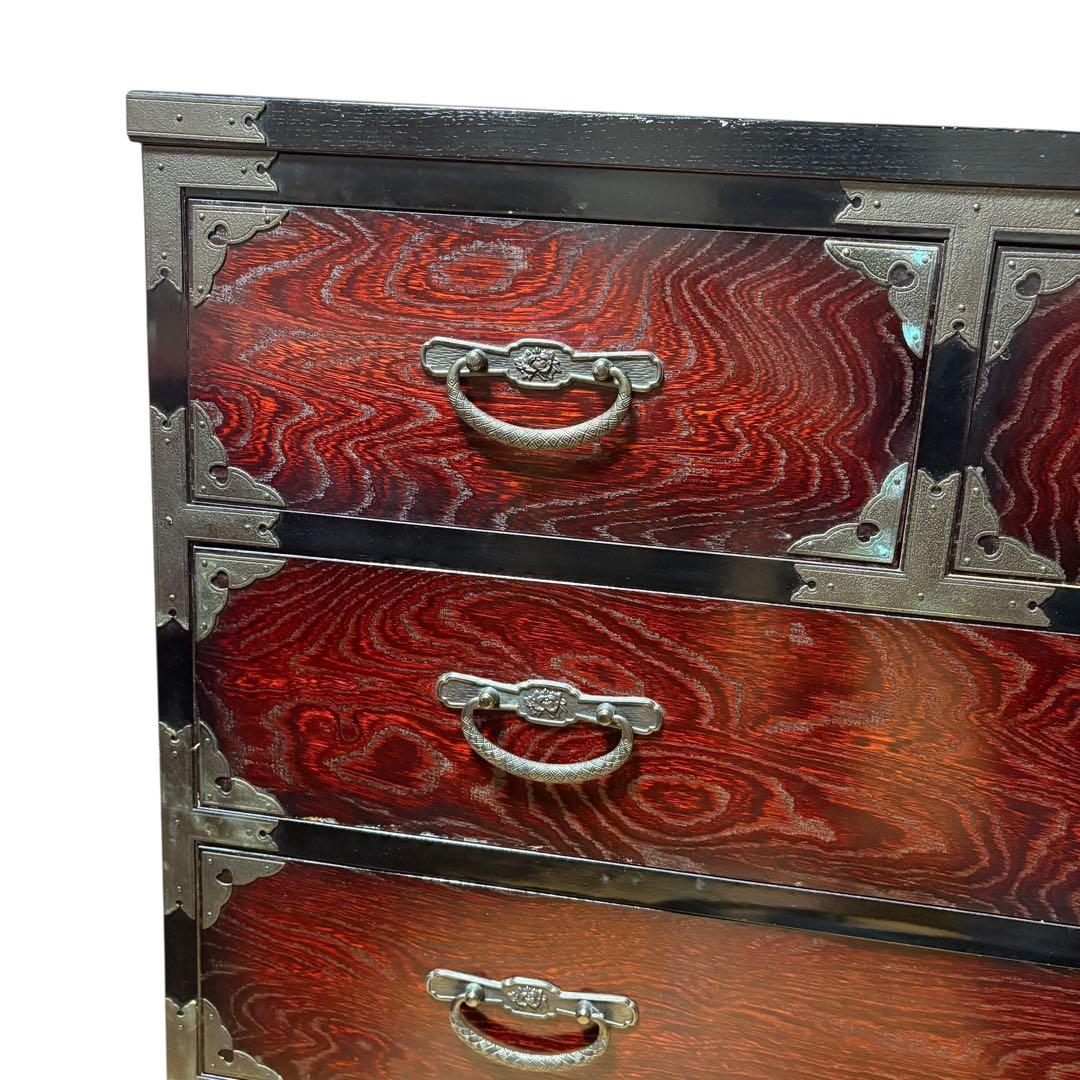 昭和レトロ　和箪笥 時代箪笥 和箪笥　金具付き 木製　民芸家具 アンティーク調