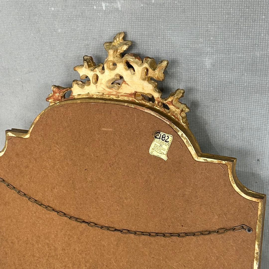 イタリア製 クラシックスタイル壁掛けミラーゴールド 鏡木彫風 ユーロマルキ