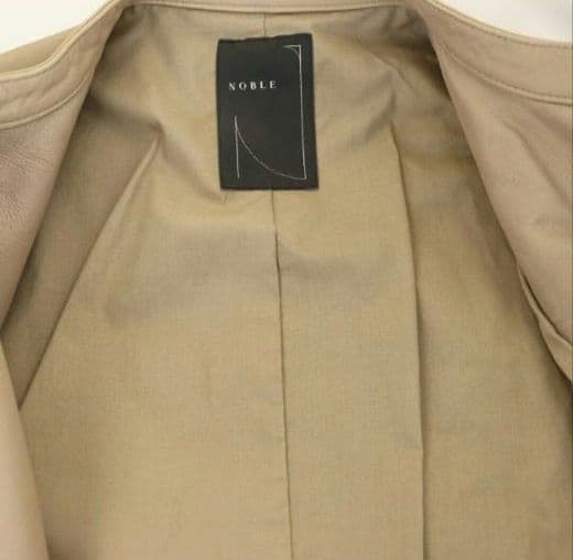 NOBLE ベージュ シングルライダースジャケット