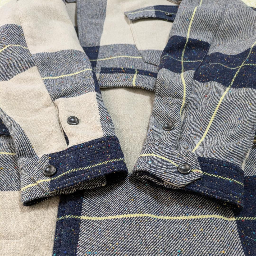 タグ付き MOTORCYCLE ウール チェック ライダース コート S