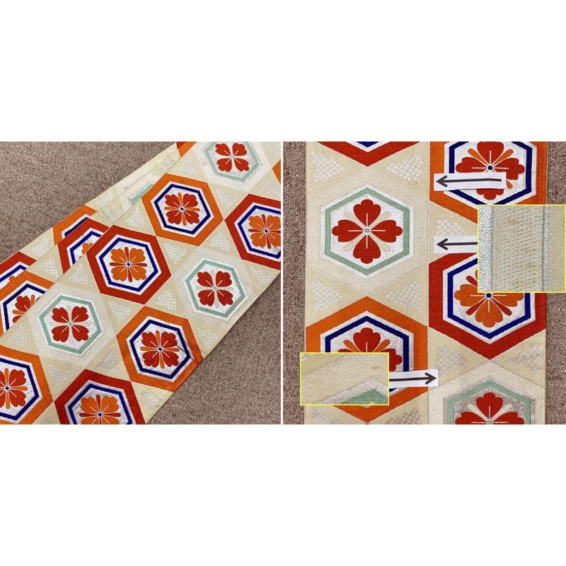 508ag7◎七五三 七歳 女児 アンティーク着物&丸帯 総柄 レトロ 桜色◎