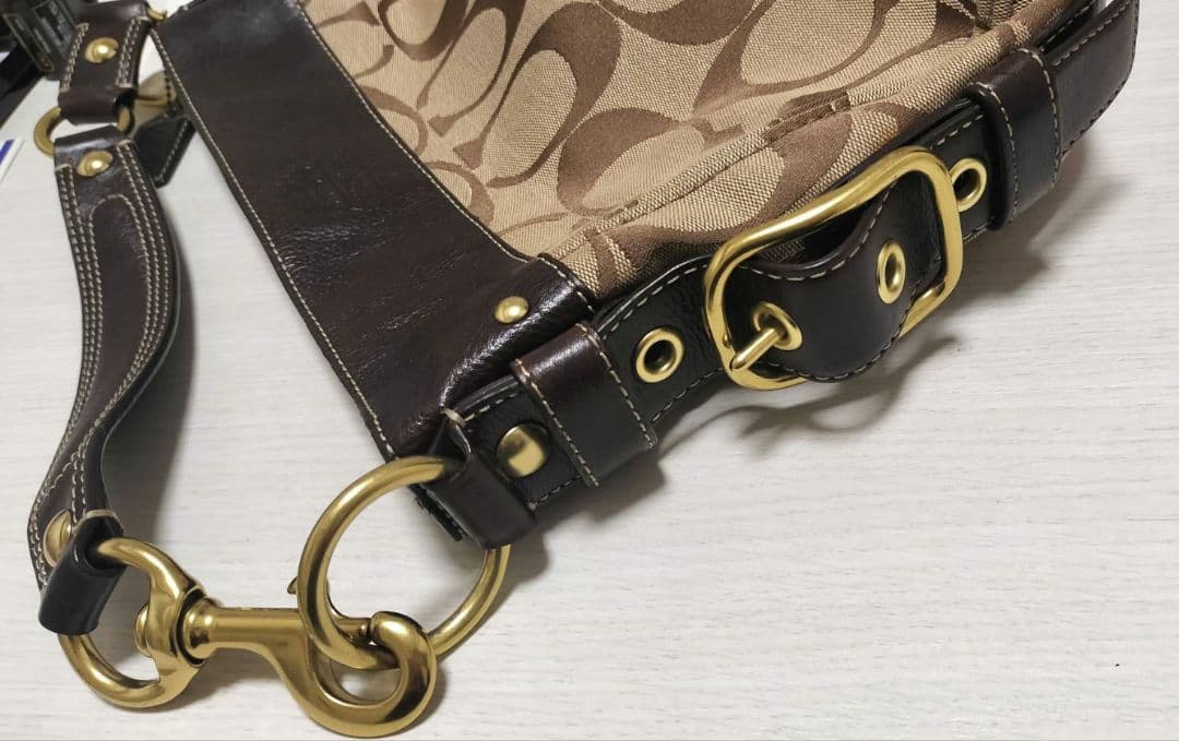 美品 COACH コーチ ショルダーバッグ ベージュ/ブラウン