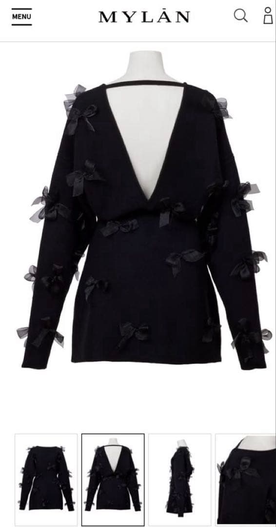 定価約13万円 一瞬で売り切れた MYLAN カシミヤ混ニットドレス リボン付