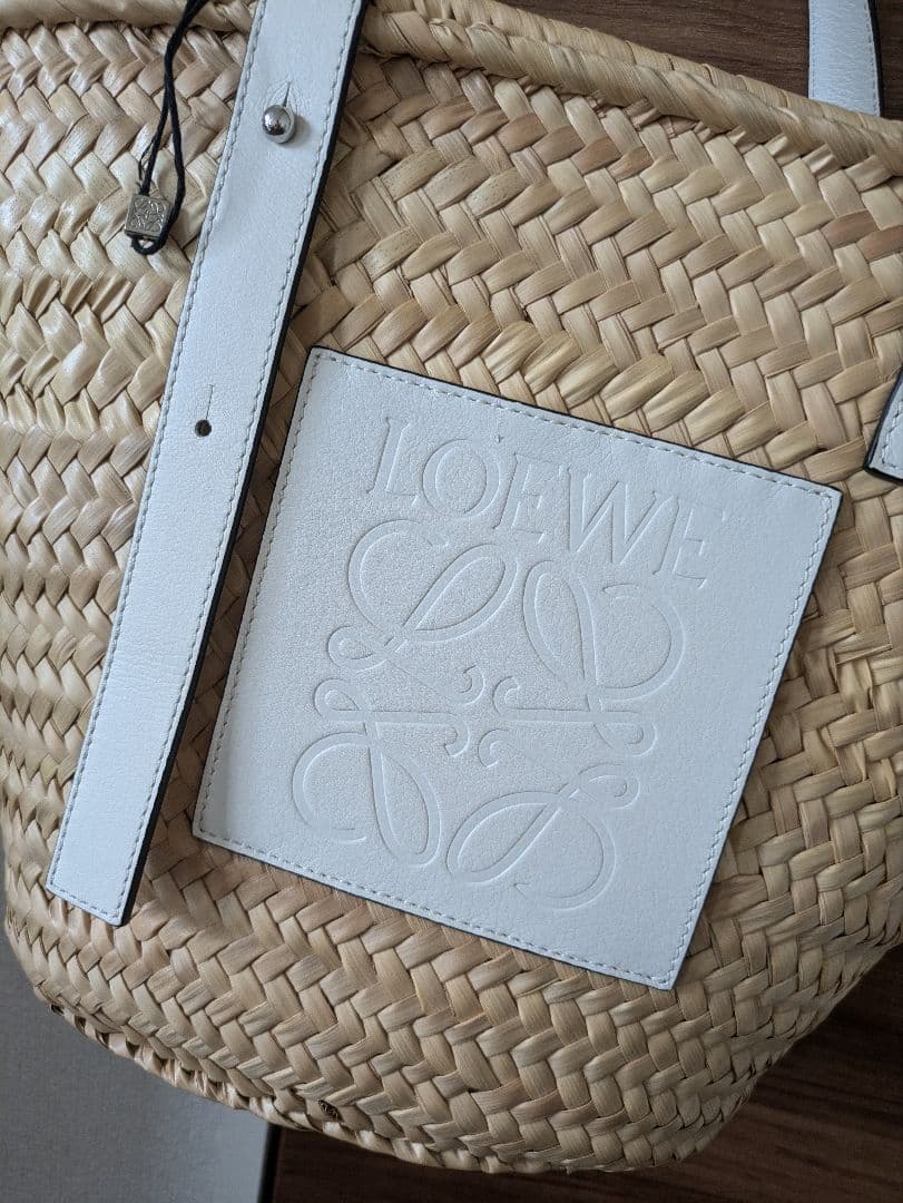 LOEWE バスケットバッグ　かごバッグ　白　ホワイト