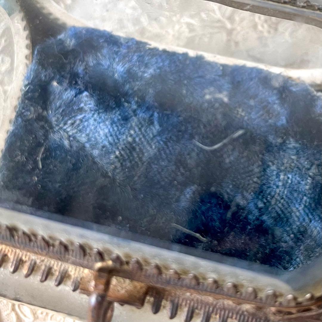 ベベルガラスジュエリーボックス　アクセサリーケース　フランスアンティーク