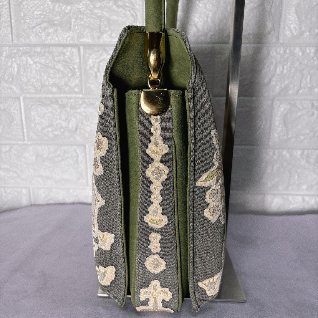 岡重 OKAJIMA オカジマ 京都 ハンドバッグ 和装 刺繍 日本製 絹 象