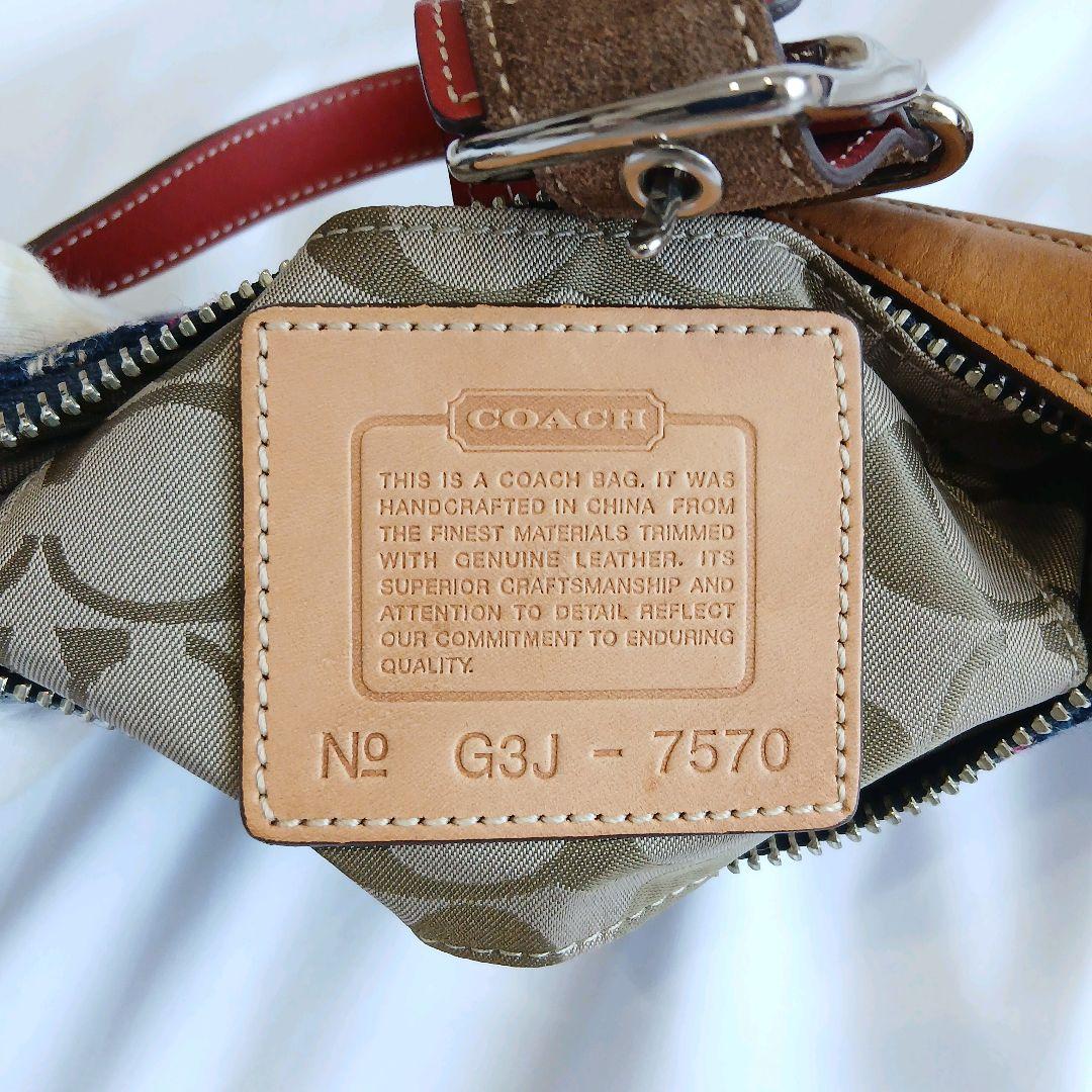 COACH　アクセサリーポーチ　ウール　スエード　チェック柄　ソーホー